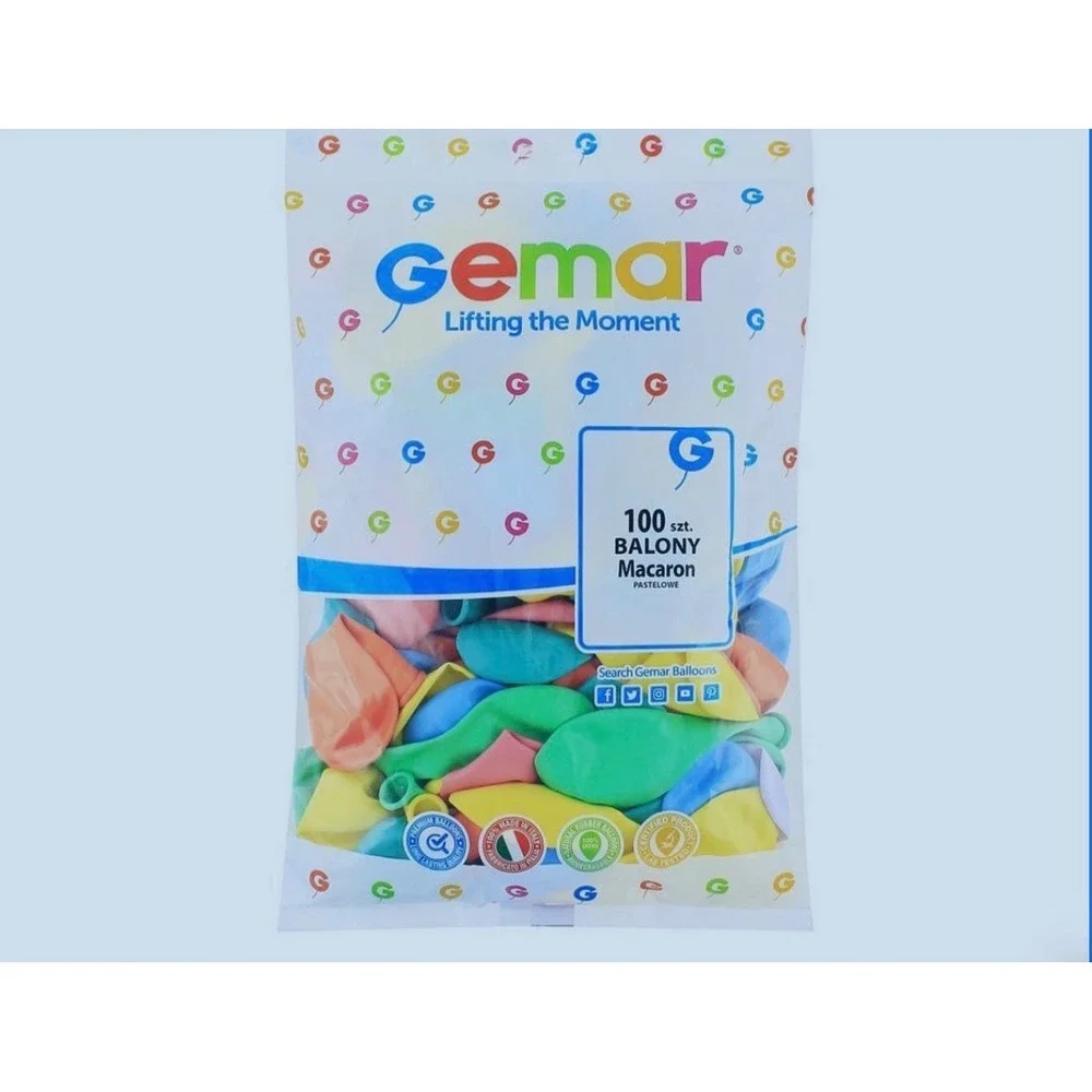 Gemar Balloons Bundle Unisex OS Multicolor New Macaron Classic 12in Pump 125+pc